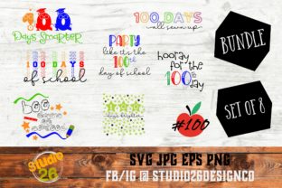 100 Days of School Graphics for Crafts and Local Business Branding