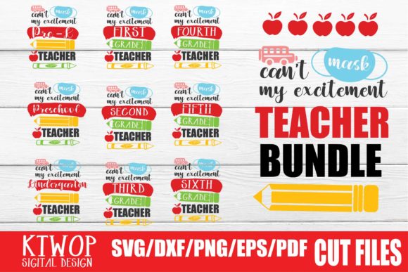 Can’t Mask My Excitement Teacher Bundle: A Graphic Design Asset for Crafts and Local Branding