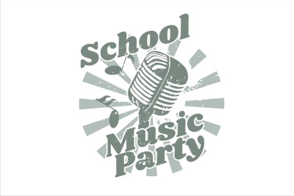 Distressed School Music Party: A Unique Graphic for Crafts and Merch