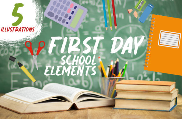 First Day, School Elements: A Graphic Design Asset for Creative Branding