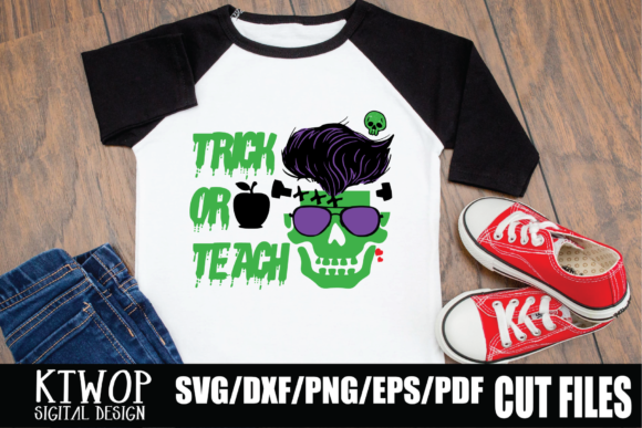 Franken Teacher Man Skull for Crafts and Graphics Projects