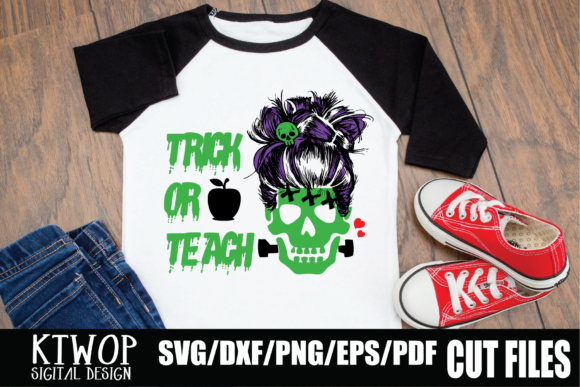 Franken Teacher Skull Messy Bun – A Versatile Graphic for Crafts and Merch