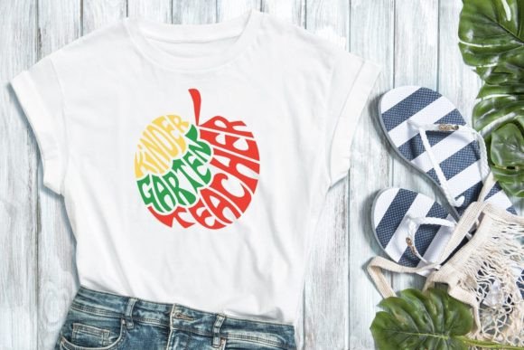 Kindergarten Teacher Apple SVG Cut File: Graphics and Crafts for Local Branding