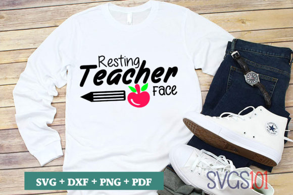 Resting Teacher Face Graphics for Crafts & Merch