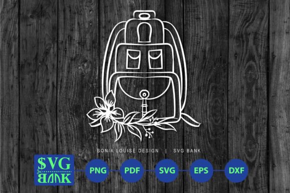 School Bag with Flower: A Versatile Graphic Design Asset for Creative Publishers