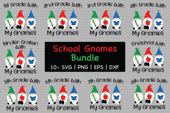 School Gnomes Bundle: A Charming Graphic Design Asset for Crafts and Creative Projects