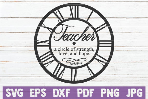Teacher Clock Face: A Versatile Graphic Design Asset for Crafts and Local Branding