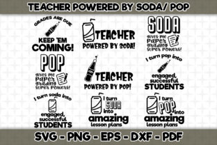 Teacher Powered by Soda Pop Bundle: A Vibrant Graphic for Crafts and Branding